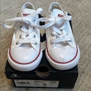 Converse Kids White and Red Sneakers